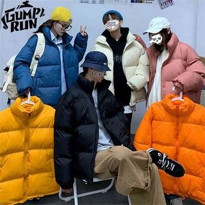 MEN HARAJUKU kleurrijke bubbel jas winterjas heren streetwear hiphop parka Koreaanse zwarte kleding puffer jassen 210913