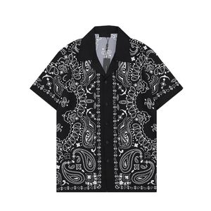 Camisas de playa con estampado de letras florales hawaianas para hombre, camisas informales de bolos, camisa de vestir de verano para hombre, M-3XL