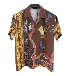 Men Hawaiian Shirt Streetwear Beach Shirt Gold Baroque Match Print Print Hip Hop HOST TROPICAL TROPICAL TOPS ROPA PARA HOMBRE