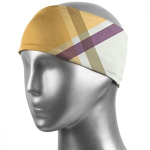 Hombres Diadema Absorbente Ciclismo Yoga Sudor Deporte Banda para el sudor Para y Mujeres Bandas para el cabello Patrón amarillo Q009 Gorras Máscaras