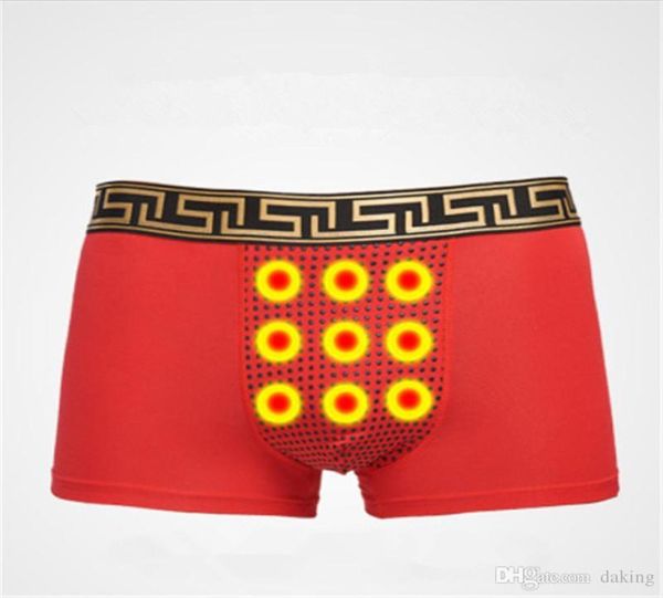 Hommes soins de santé énergie sous-vêtements rouge noir Sexy Boxer Russie courageux forte jeunesse nouvelle mode tendance Modal Patchwork à pois mosaïque9856623