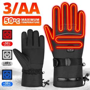 Gants chauffants pour hommes gants thermiques d'hiver rechargeables USB avec chauffage moto écran tactile gants chauffants électriques gants de ski 240127