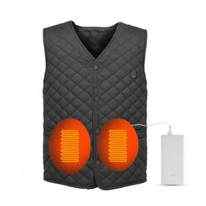 Chaleco calefactable para hombre, Otoño Invierno, chaleco inteligente de algodón con calefacción y cuello en V para mujer, chaqueta térmica Flexible para exteriores para invierno, chaqueta cálida M-7XL