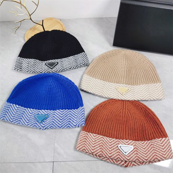 Hommes Casque Designer Tricoté Chapeau Femme Tricot Cap Hiver Chaud Weave Caps Mode P Bonnets Marque Crâne Caps Laine Doux Chapeaux Unisexe Bonnet