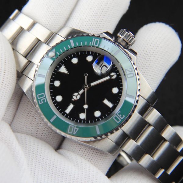 Men de haute qualité nouvelle entreprise de mode décontractée 904L en acier inoxydable automatique mécanique céramique horloge sapphire glass watch 40mm-rlx