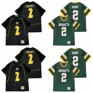 Mannen High School YuLee Hornets 2 Derrick Henry Jersey Football Team Kleur Groen Stitched and Embroidery Ademende Pure Cotton University Topkwaliteit te koop