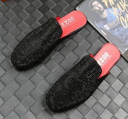 Men High Slippers S Quality Quality Casual Rivet Rivet English Baotou Baotou Half Drag Designer Slides Sliders G Lippers Lides Liders Lides Liders