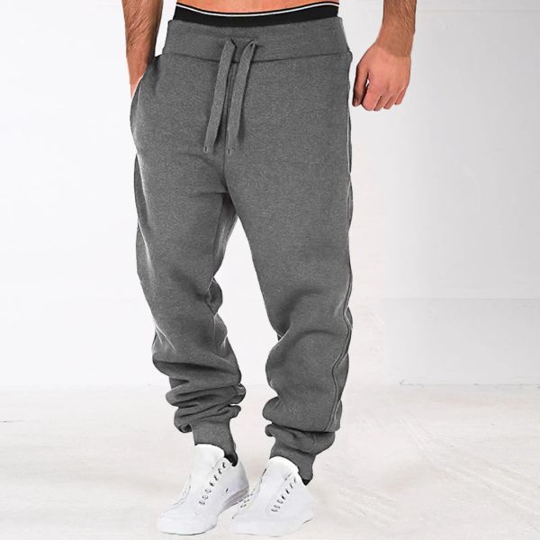 Moda de venta al por menor para hombre, ropa deportiva para hombre, pantalones de chándal ajustados, pantalones con cordones, pantalones, suéter, pantalones para gimnasio y trotar