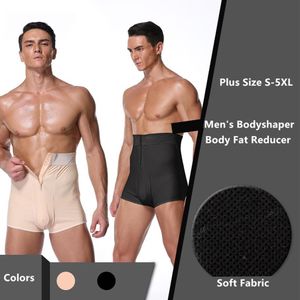 Hommes taille haute bout à bout corps réducteur de graisse culotte contrôle du ventre minceur ventre Boxer corps Shaper Shorts Shapewear grande taille 274B