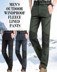 Pantalon de randonnée masculin pantalon pantalon doublé de toison à vent doux
