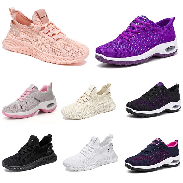 Hombres zapatos de excursión nuevas mujeres corriendo zapatos planos suave moda púrpura blanco negro cómodo bloqueo de color deportivo Q75 gai 496