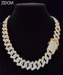 Collier de chaîne de hip hop masculine 20 mm Chaînes cubaines lourdes glacées bijoux de mode bling pour cadeau 220216249p7193458