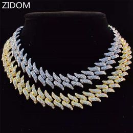 Collar de cadena de Hip Hop para hombres, cadenas con forma de espina de 20mm, joyería de moda masculina ostentosa de HipHop para regalo de cumpleaños 2202222176