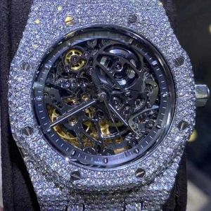 Mannen Hip Hop Dvvs Automatische Luxe Merken Horloge Bust Down Iced Out d Kleur Vvs Moissanite Horloges