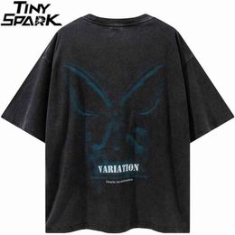 Hommes hip hop harajuku t-shirt t-shirt streetwear papillon tshirt imprimé d'été