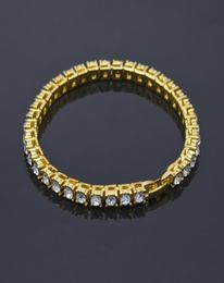 Bijoux hip hop 5 mm Bracelet rond bracelet bling tenns Bracelet Golden Silver 7inch 8inch Simulate Dimonds Bangles Braceles8402746