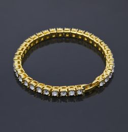 Bijoux hip hop 5 mm bracelet rond bracelet bling tenns bracelet doré argent 7 pouces 8 pouces simulate dimonds braceles 676060