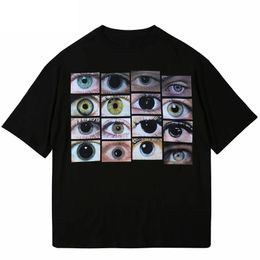 Men Hip Hop Streetwear Women S T Shirt Eyes Gedrukt Harajuku T -shirt Katoen Casual T -shirt Zomer Korte mouw Tops Tees Black 220602