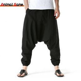 Hombres Hiphop Harem Pantalones Baggy Casual Yoga Loose Drop Crotch Pantalón 240126