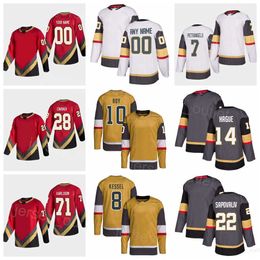 Heren Hockey''Nhl''Reverse Retro 71 William Karlsson Jersey 7 Alex Pietrangelo 10 Nicolas Roy 21 Brett Howden 55 Keegan Kolesar 28 Carrier 14