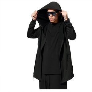 Hommes veste à capuche marque mode décontracté manches longues manteau manteaux grande taille robe noire manteau sweats à capuche Hip Hop