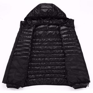 Hommes Hooded White Duck Down Jacket Warm Line Portable Package 201103