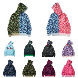 Mannen hoodie Shark rits jas Populaire mode casual sport High street jas hoodie patroon print casual mannen en vrouwen