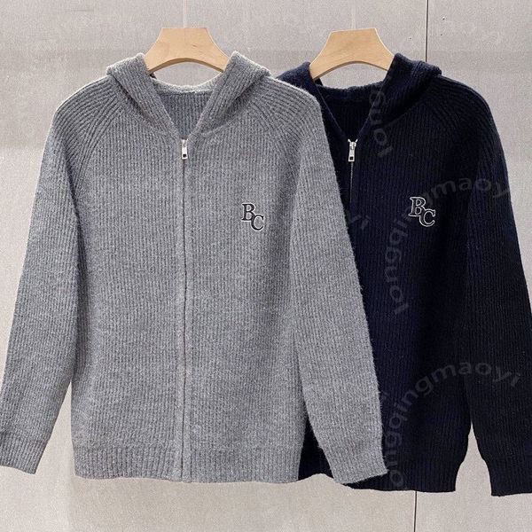 Hommes sweats à capuche Brunello cuccinelli femmes tricoté hiver laine à capuche fermeture éclair Cardigans à manches longues pull noir gris