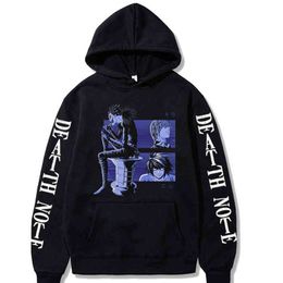 Men Hoodies Death Note vrouwen kawaii pullovers hoodies sweatshirts Harajuku unisex mannelijk G220713