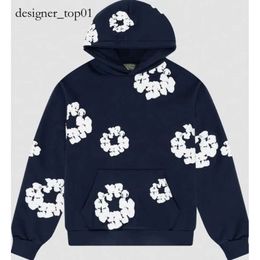 Hommes Sweat à capuche Denim Teers Sweat à capuche Automne Pantalon d'hiver Readymade Fleur de mousse de marque Kapok Denim Sweat Sweat Imprimé Pullord Pullover Embrodes Swensuit 4831