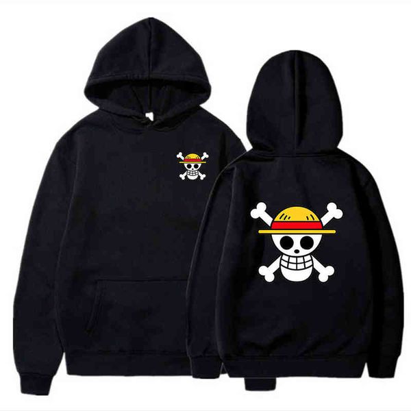 Hommes Hoodies JAPONAIS Anime One Piece Imprimer Hiver Mode Unisexe Couple Pull Streetwear Sweats Sudaderas CASUAL HOODIE G220713