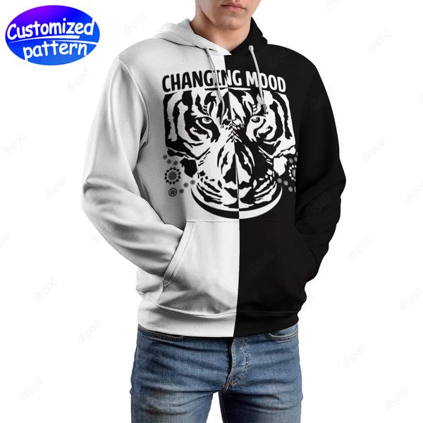 Designer Hommes Sweats à capuche Sweatshirts Noir Tigre Blanc Hip-Hop Rock Casquettes à motifs personnalisées Casual Athleisure Sports Outdoor Sweat à capuche en gros Vêtements pour hommes grande taille S-5XL