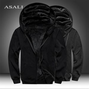 Sweats à capuche pour hommes hiver épais chaud polaire manteau à glissière vêtements de sport mâle Streetwear sweats 4XL 5XL 220325