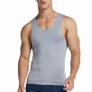 Hommes Ice Silk Seaml Gilet Débardeurs Sous-vêtements Slim Fit Undershirt Chemises Homme Body Shaper Fitn Sleevel Mens Running Vest T8xW #