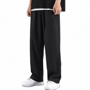 Mannen Ijs Zijde Joggingbroek Trekkoord Streetwear Harajuku Jogger Broek Y2k Stijl Sport Gym Oversized Baggy Wijde Pijpen Broek 8XL H1JJ #