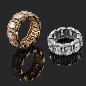 Männer vereisten Diamantringe Designer Hip Hop Schmuck Herren Gold Silber Liebesring Luxus Hiphop Zirkon Ringe Mann Verlobung Ehering NEU