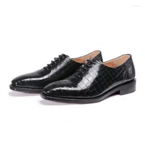 Zapatos Ouluoer de vestir de importación para hombre, zapatos de boda de cocodrilo con cordones, formales de negocios 33399