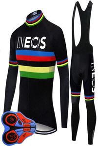 Hommes INEOS équipe cyclisme manches longues jersey bavoir pantalon ensemble 2020 Ropa Ciclismo vélo VTT vêtements mode vêtements de sport S210303629424981413806