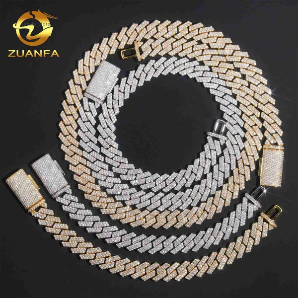 Men Collier initial Bracelet Cubain Bracelet en laiton Zircon Iced Hip Hop Jewelry CZ Cuban Link Chain