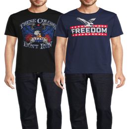 Men is Big Men is Freedom Eagle en deze kleuren voeren geen grafische T-shirts uit, 2-pack