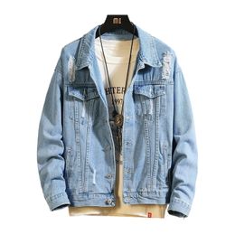 Mannen Jas en Jas Trendy Denim Jacket 2019 Lente Mode Mens Jeans Uitloper Mannelijke Cowboy Plus Size Mannelijke Merk Kleding