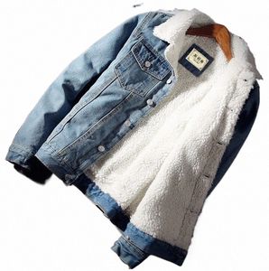 Veste et manteau pour hommes Veste en jean épais en polaire chaude à la mode 2019 Winter Fi Mens Jean Jacket Outwear Male Cowboy Plus Taille 6XL p7EV #