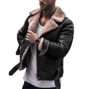 Chaqueta de hombre, bonita solapa de piel, lana de cordero, ropa de hombre, abrigo informal holgado de ante, abrigo frío y cálido, chaquetas de invierno de talla grande