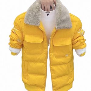 Hombres chaqueta de solapa delgada ropa de moda casual otoño invierno coreano fi abrigo suelto bolsillo amarillo negro gris claro chaqueta joven d6bb #