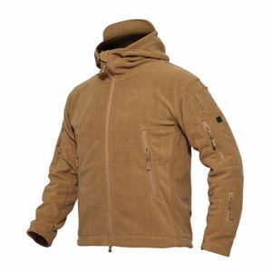 Hombres chaqueta militar al aire libre polar suave cáscara táctica hombre térmico polar con capucha prendas de vestir exteriores LG manga abrigo de invierno ropa del ejército 30QH #