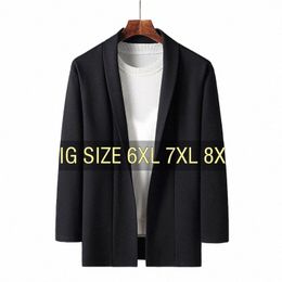 Mannen Jas Pak Jas Plus Size 6XL 7XL 8XL Oversize 2023 Zwarte Straat Geul Losse Mannelijke Busin Eenvoudige Cott Windjack g5os #