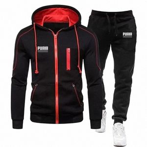 Veste de veste à la veste Suit de sport décontracté set masculin 2023 automne hiver deux pièces ensembles pour hommes Sportswear plus pantalons 80U1 #