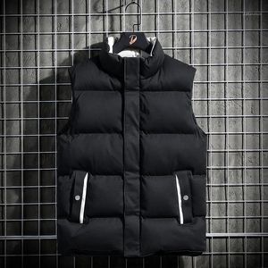 Men Jacket Vesten met zakken Fashion Stand Kraag houden Warm Wind Breaker Mouwloze Waistcoat Plus Size Vest Down Heren Jackets