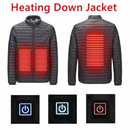 Chaqueta de hombre Invierno Hombres Smart USB Abdominal Back Eléctrico Grueso Calefacción Cálido Down Cotton Men Jacket Parka Outwear 201204