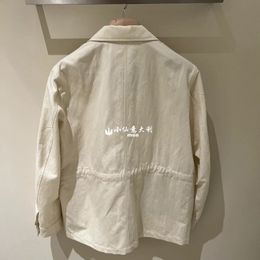 Vestes pour hommes Hiver Loro White Cotton Linen Coat Piana Jacket
